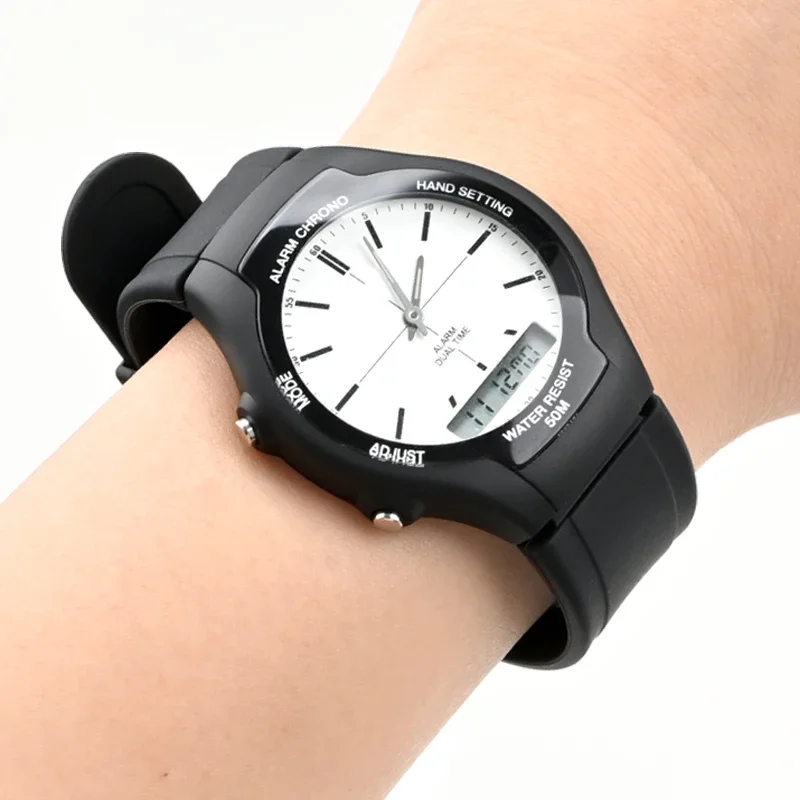 Black TPU Resin Watch Strap with Steel Pin Buckle