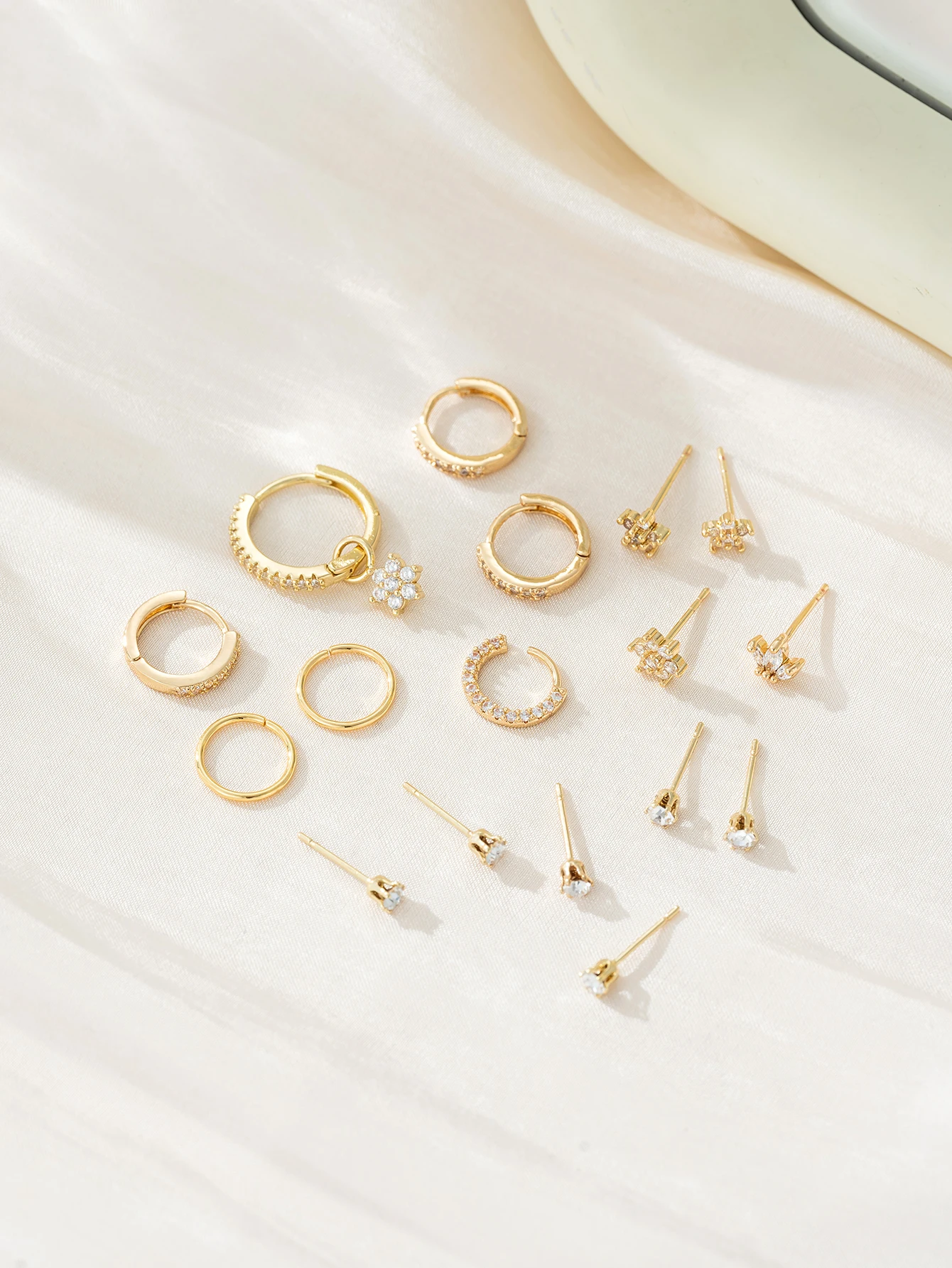 Womens Copper Multi Perforated Earring Set