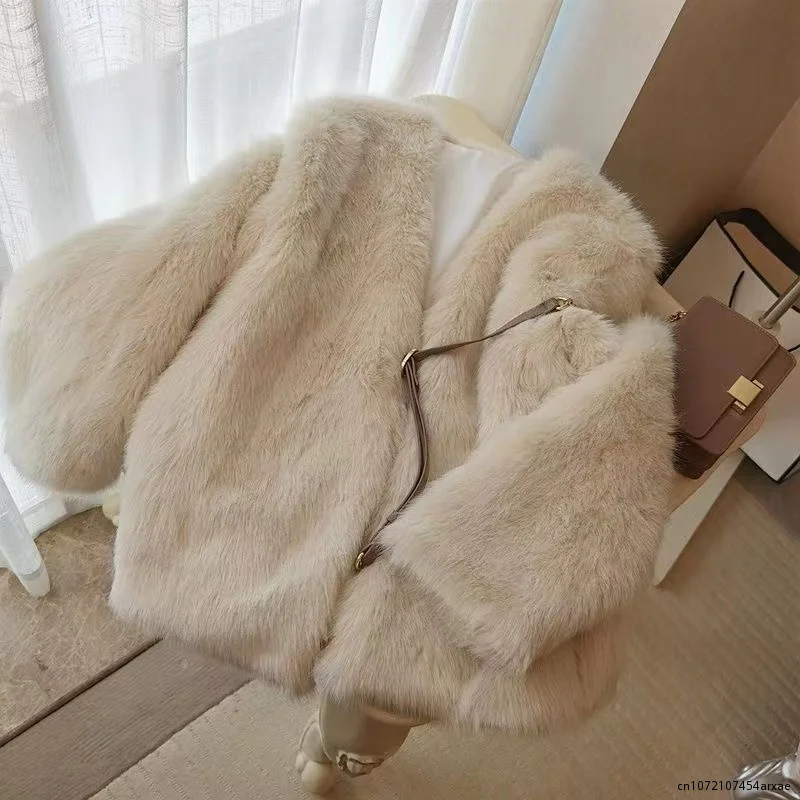 

Пушистый Свободный вязаный кардиган с V-образным вырезом, мохеровый вязаный свитер, куртка из искусственного меха, плюшевая куртка, бархатный топ с рукавами-фонариками, свитер, куртка