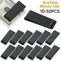 10-50pcs Stainless Steel Slim Pocket Men Design Money Clip Wallet Cash ID Credit Card Business Dollar Holder Metal Bill Clamp 1