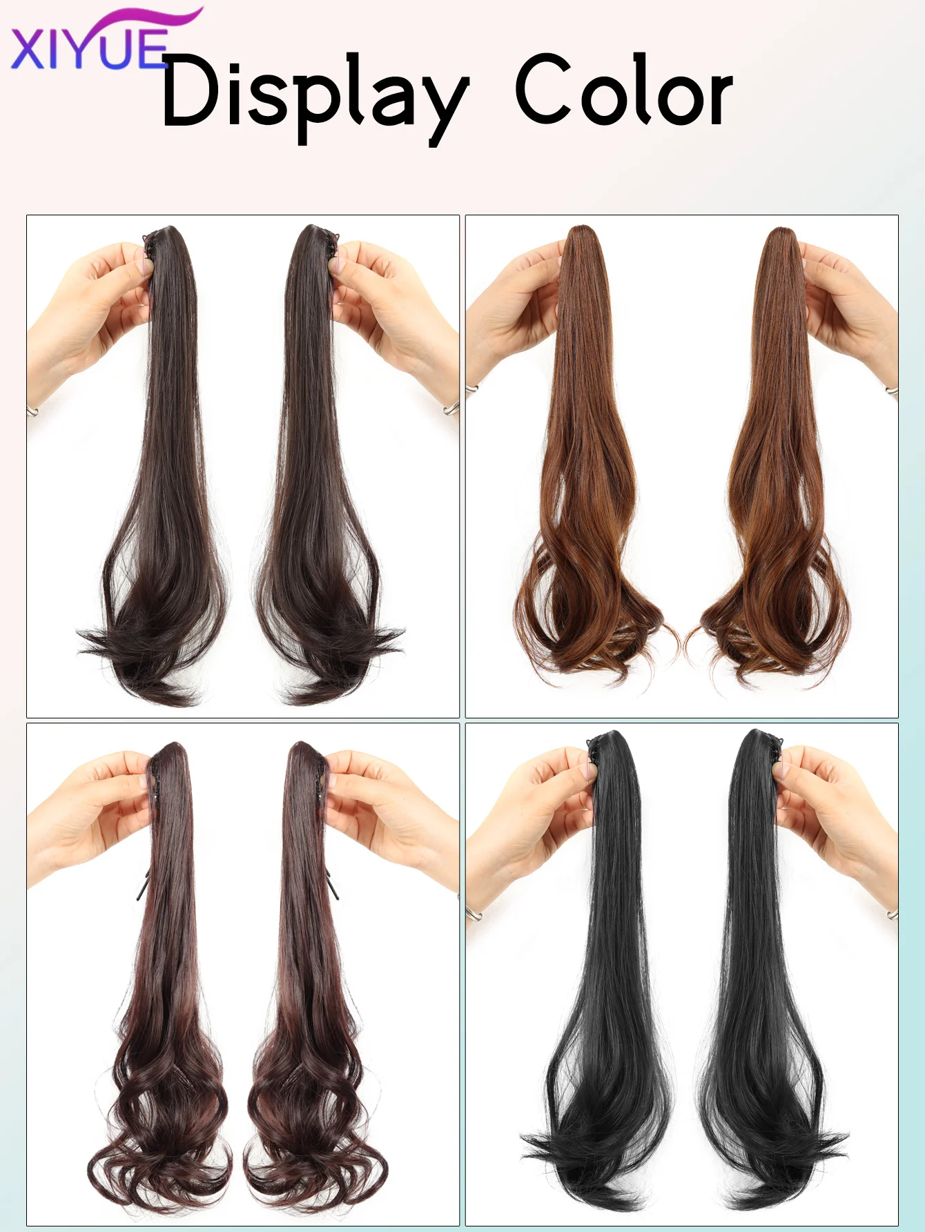 ynthetic Wig Women's Claw Clip Big wave Piece Can Be Tied With A High Strap Style Low Ponytail Braid Hair Natural Hair