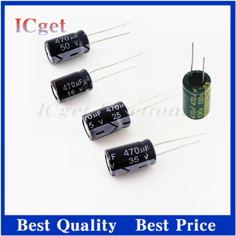 10PCS 470UF 35V 16V/25V/35V/50V/63V/100V 470UF Aluminum electrolytic capacitor electrolytic capacitor,aluminum electrolytic capacitor