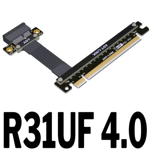 R32 PCIe 4.0 3.0 x16 to x4 Riser Cable Male-to-Female Gen4.0 Motherboard Extender Supports Network Card Hard Disk USB Card