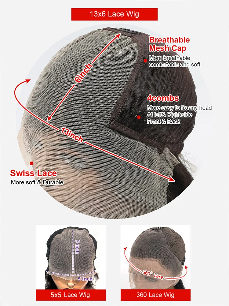 30 Inch 13x6 Body Wave Lace Front Wigs Human Hair Pre Plucked 13x4 HD Lace Front Wigs Human Hair Body Wave Glueless Frontal Wigs