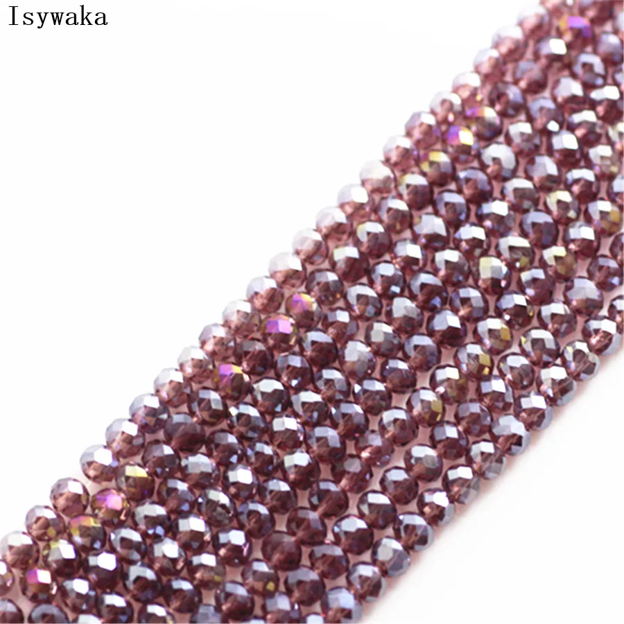 Ink Blue Faceted Crystal Glass Rondelle Beads for Jewelry Making - 170pcs, 2mm