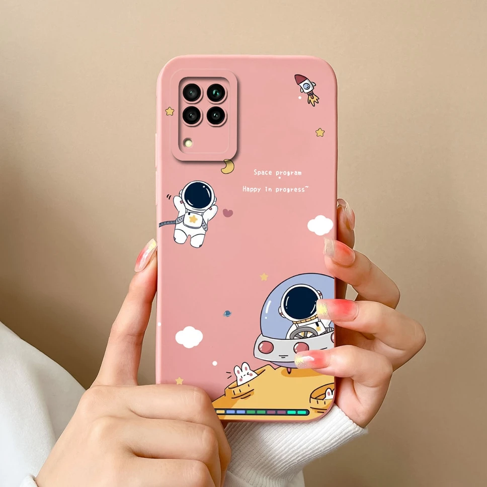 Lovely Astronaut Smooth Liquid Back Cover Case for Huawei P40 Lite Series