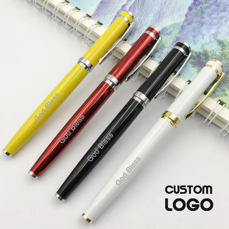 Custom Logo Metal Ballpoint Pen Business Office Signature Pen Personalized Gift School Student Stationery Office Supplies