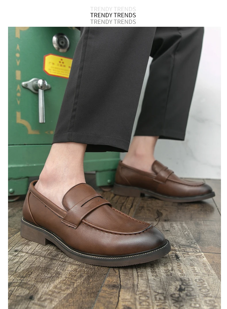 Neue Marke Business Männer Schuhe Mode Männlichen Hochzeit Schuhe Outdoor Alle-spiel Wohnungen Handgemachte Herren Loafer Leder männer kleid Schuhe – Detail 12