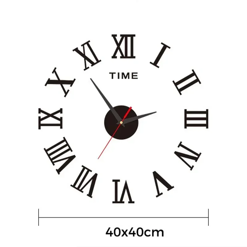 3D Acrylic Digital Wall Clock Roman Numerals Design Mirror Wall Clock Fashion Large Round DIY Self Adhesive Clocks wall clock digital wall clock