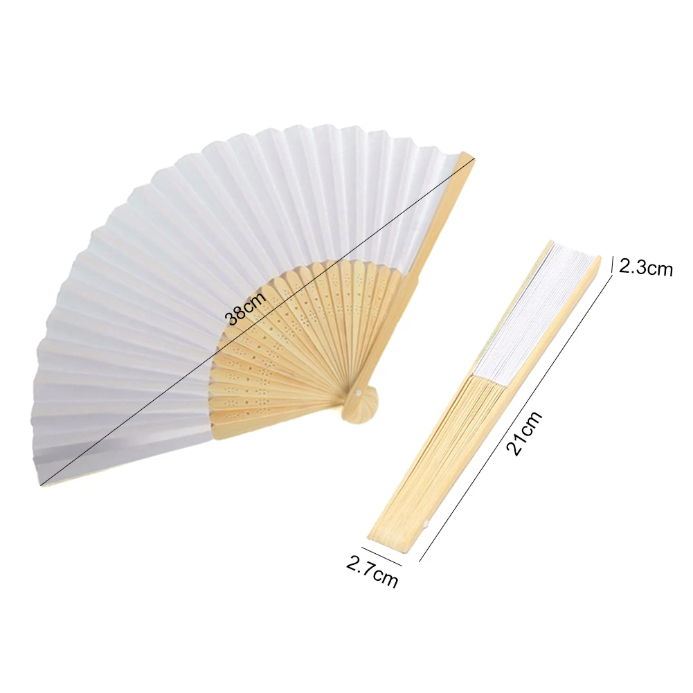 1-50pcs DIY Paper Bamboo Folding Fan Adults Children's Calligraphy Painting Practice Blank White Folding Fan Wedding Gifts 4