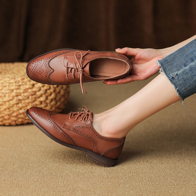 Roimaash Womens Brogues and Oxfords Unisex Shoes Low Heel Wingtip Roimaash Womens Brogues and Oxfords Unisex Shoes Low Heel Wingtip