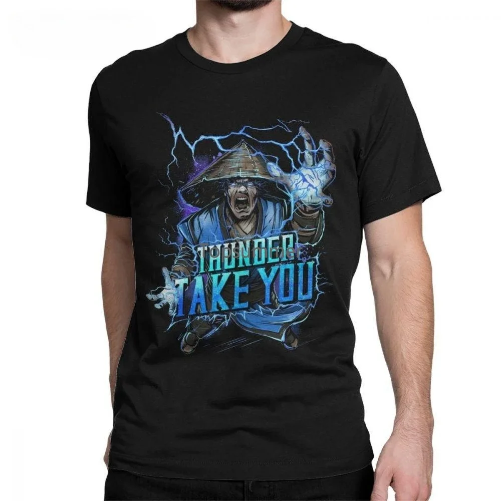 

Men'S T-Shirt Thunder God Mortal Kombat 11 T Shirts Mk Raiden Fatality Videogame Leisure Cotton Tee Shirt Crew Neck Tops Adult