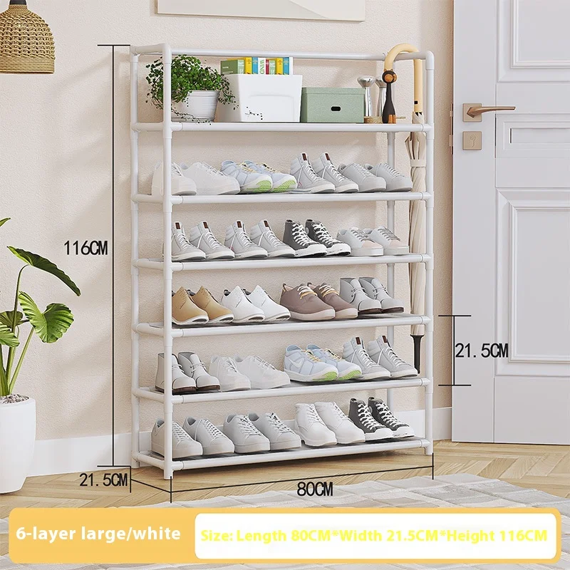 4/5/6 Layer Shelf Living Room Storage Rack Assembled Shoe Rack Portable Shoe Shelf Metal Bedroom Storage