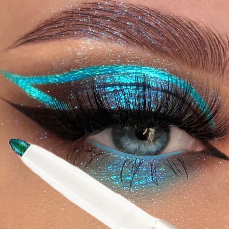 

Glitter Metallic Eye Shadow Waterproof Shiny Chrome Eyeliner Pencil Pearl Green Gold Purple Lying Silkworm Pen Makeup Cosmetics