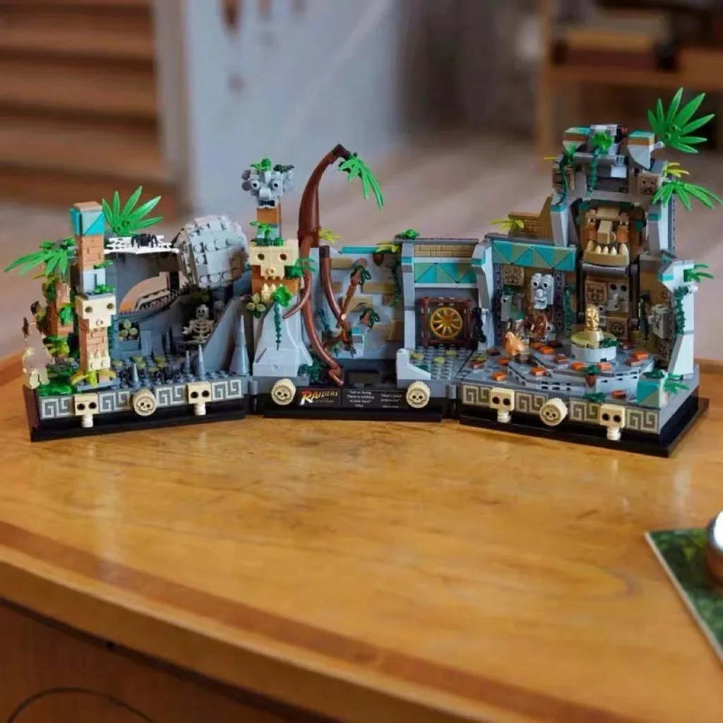 1545피스 MOC 황금상 사원 77015 조립 키트 인디애나 존스 잃어버린 유물 사냥꾼 영화 장면 블록 브릭 장난감