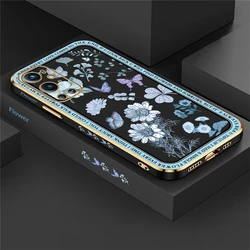 Luxurious Silicone Case with Plated Floral Design - Oneplus 8T (Black - 160)