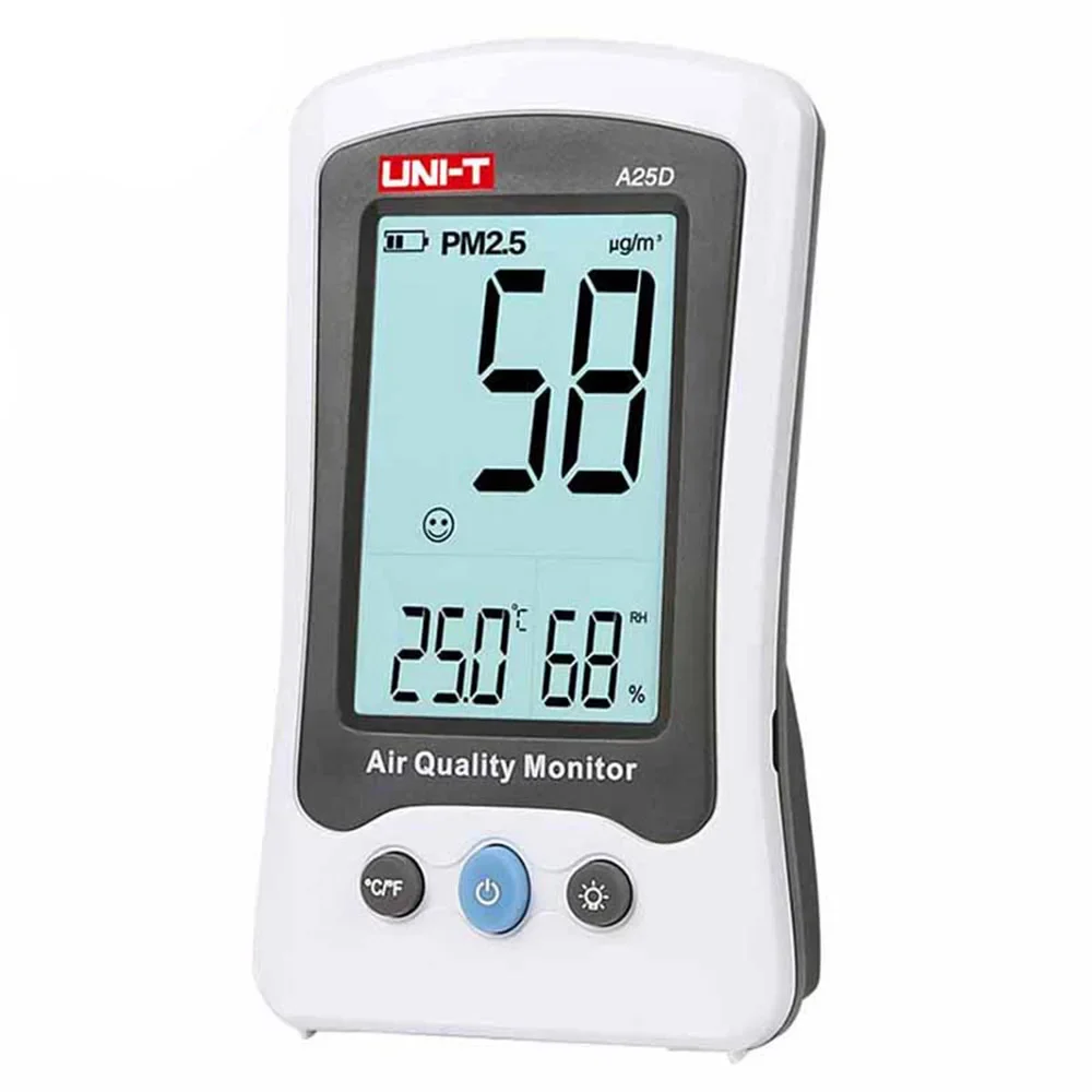 UNI-T 휴대용 공기질 감지기, 온도 습도 감지, 3 가지 테스트, A25D, PM2.5