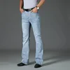 Spring 2024 Vintage Flared Jeans For Men Boot Cut Denim Jeans Classic Bell Bottom Casual Pants Fashion Light Blue Trousers 2