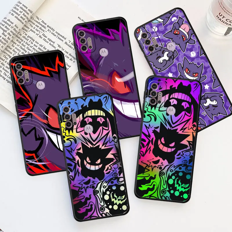 Pokemon Cool Gengar Case Per Motorola Moto G30 G60 G50 G22 G9 G8 Power Lite G200 One Fusion Plus Edge 20 30 Black Cover Funda