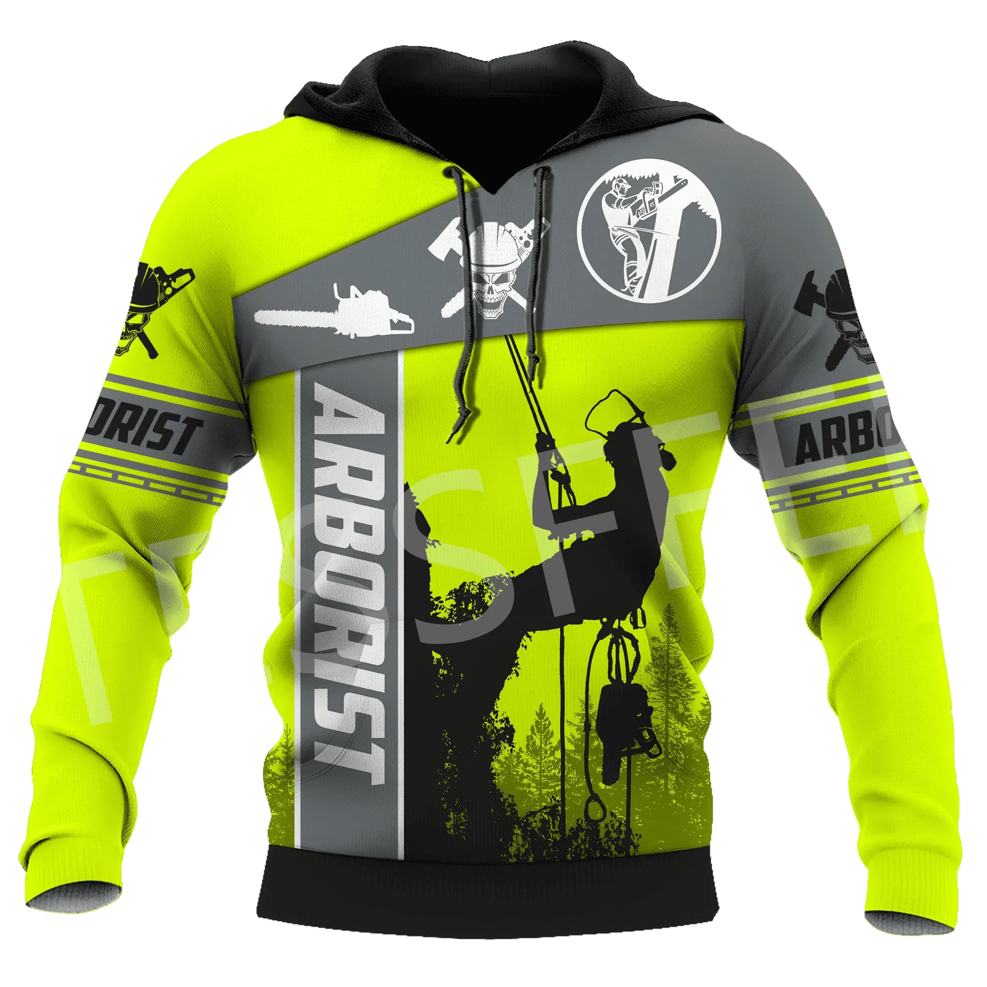 Nome Personalizzato Arborist Logger Motosega Carpenter Worker Tattoo Streetwear 3Dprint Pullover Harajuku Jacket Casual Funny Hoodies X7