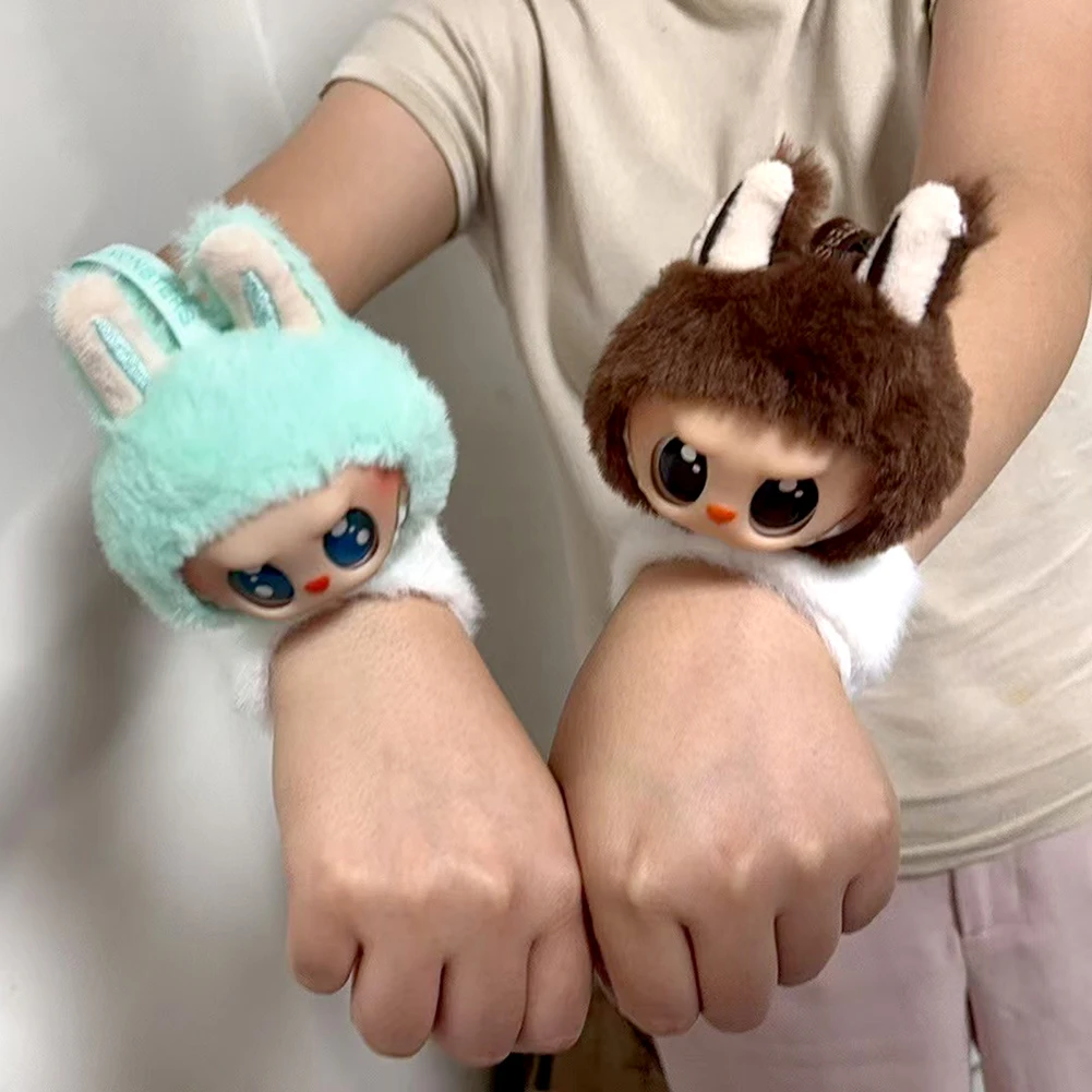 Labubu Plush Doll Slap Bracelet Super Soft Adorable Stuffed Animal Plush Bracelet Present for Children Great Present Idea 3
