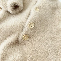 Winter Newborn Toddler Boys and Girls Bear One-piece Climbing Suit Children Fashion Warm Baby Simple Soft Homewear Clothes 5