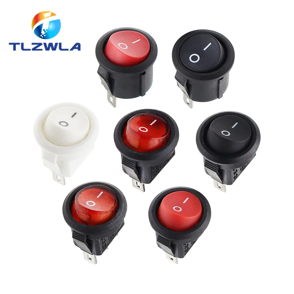 Ligar e Desligar o Interruptor Redondo do Balancim do Barco Trilha do Painel do Carro Kcd1 2pin 15 mm dc ac 3a 250v Dropshipping 100 Pcs