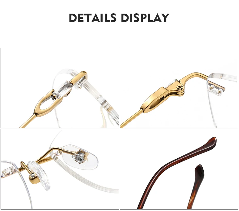 Oveliness Women's Rimless Oval Cat Eye Eyeglasses 15