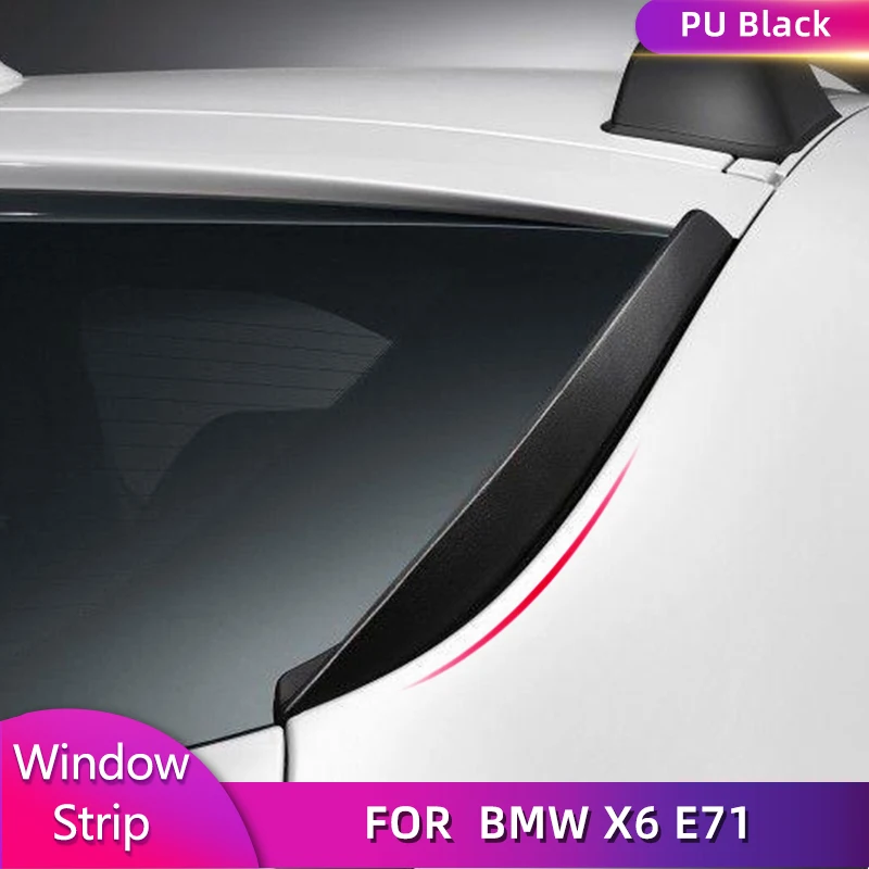 Car Rear Window Boot Lip Spoiler Wing For BMW X6 E71 2008-2013 Rear Window Side Spoiler Wing Decoration Trim PU Black 