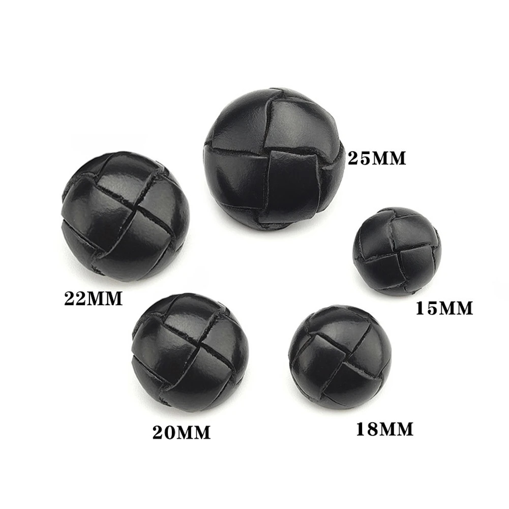 Description Picture 5 of item2PC Handmade Weave Brown Football Chocolate Shape Genuine Leather Jeans Shank Buttons Retro Suit Cufflinks Sewing Crafts Decor