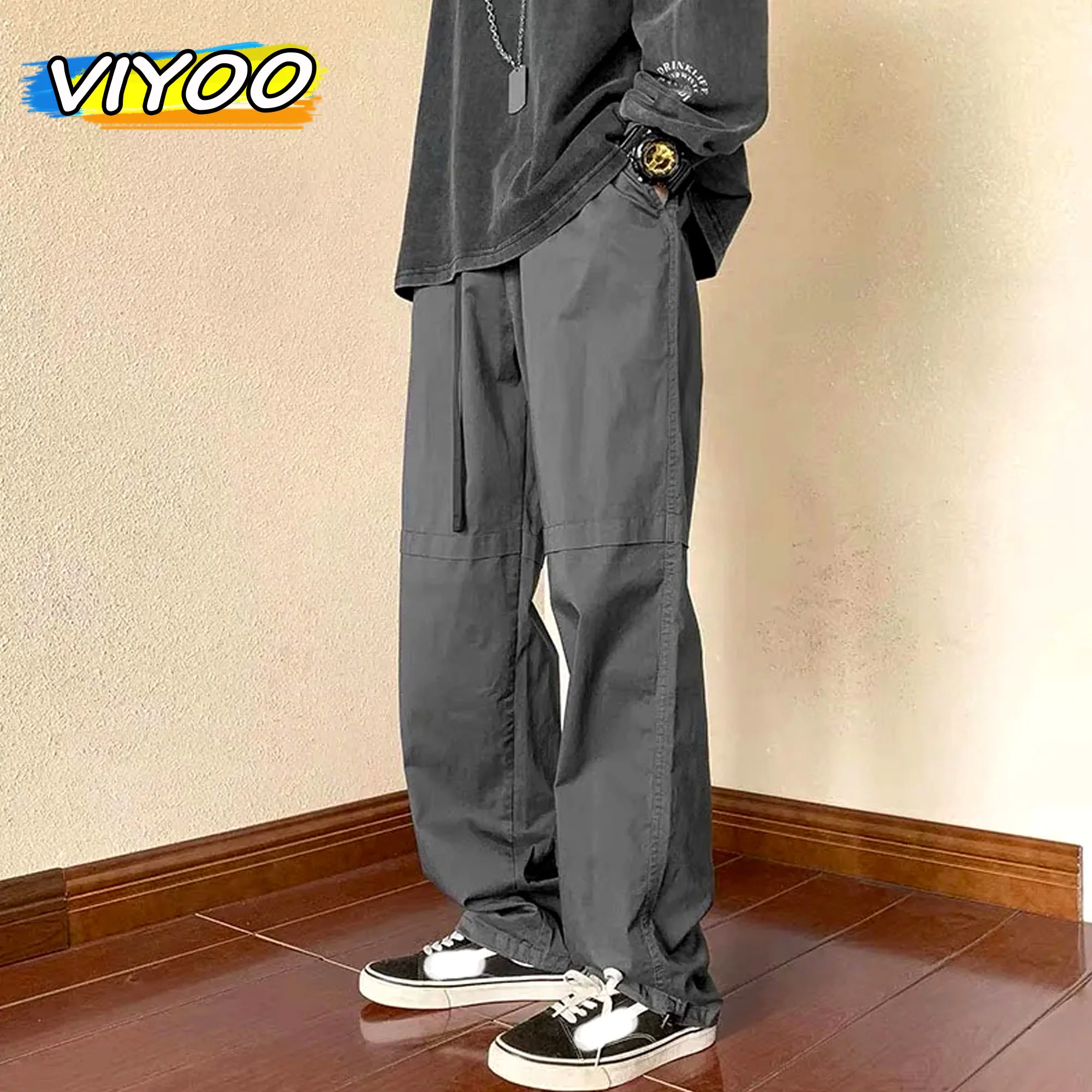 

Men's Y2K Clothes Black Casual Cargo Pants Sweatpants Trousers Wide Jogging Track Pant Korean Streetwear Techwear For Men Jogger