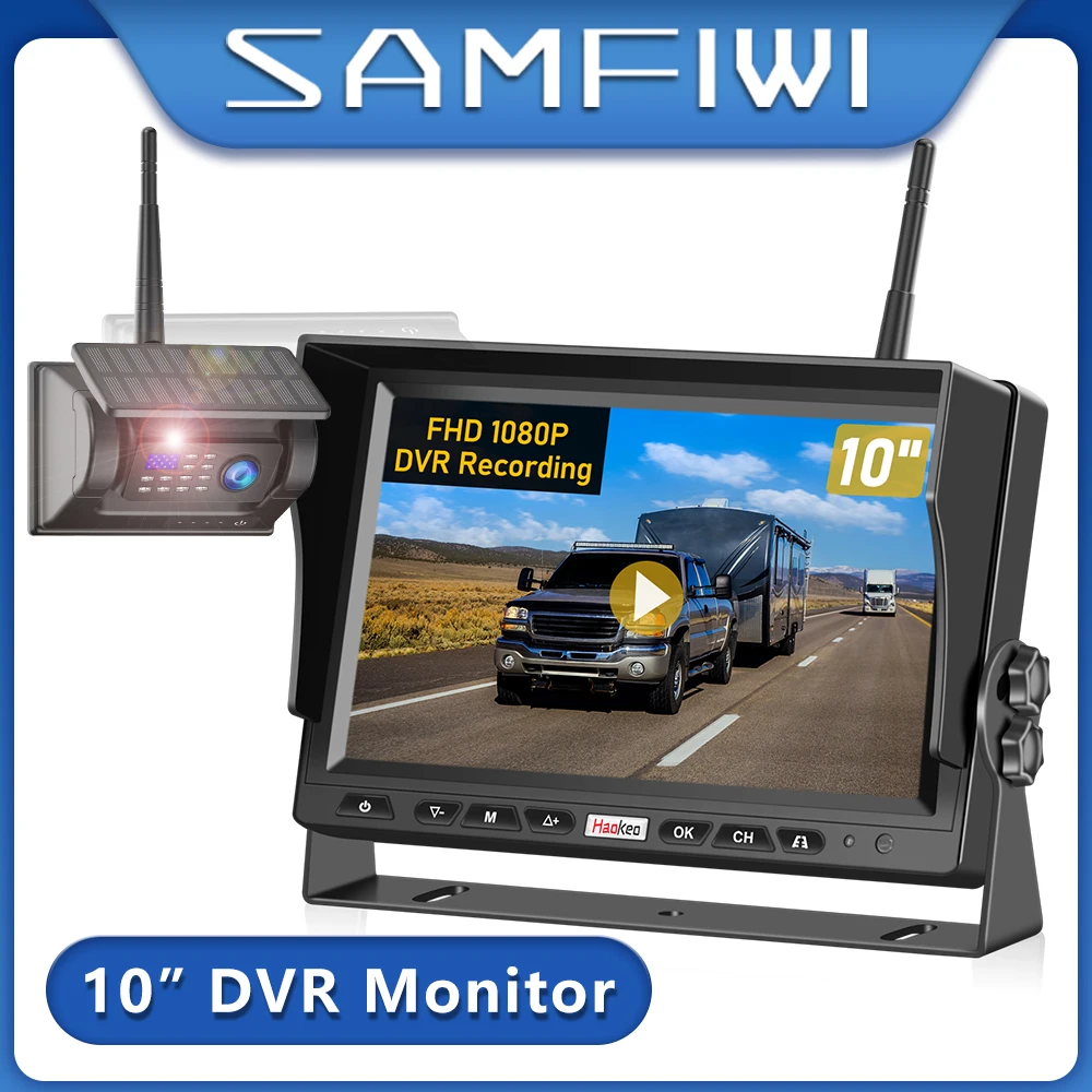 

Камера заднего вида HD 1080P, 10 дюймов, с солнечной панелью
