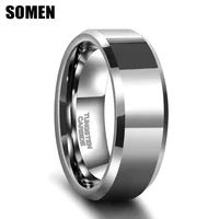 Somen 6mm 8mm Silver Color Tungsten Carbide Ring Men's and Women's Matte Wedding Ring High-polished Steel Color Comfortable Fit