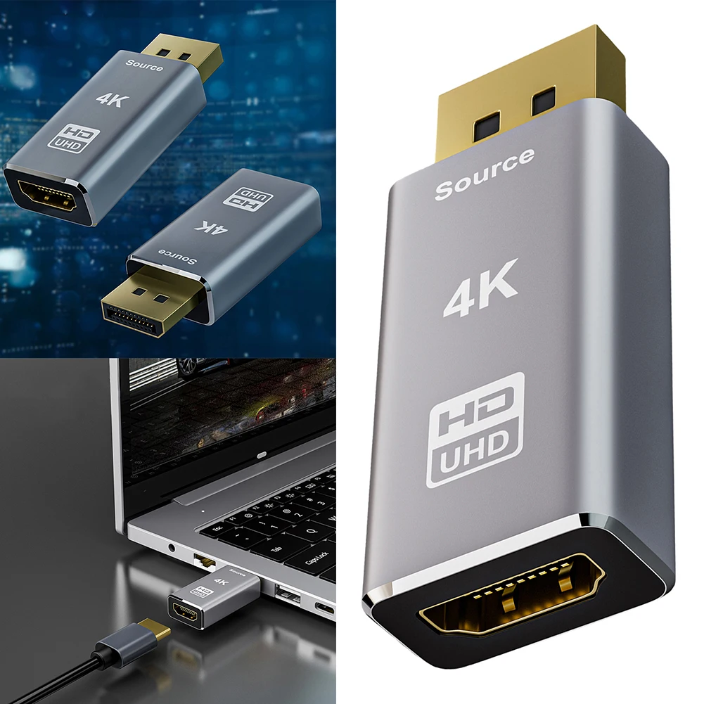 PC 모니터용 HDMI 호환 어댑터, 4K DP-HDMI 호환 어댑터, 수-암 DP 디스플레이 포트-HDMI 호환 어댑터, 30Gbps