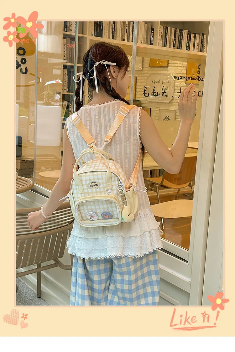 Kawaii Pastel Grid Harajuku Ita Tote Bag