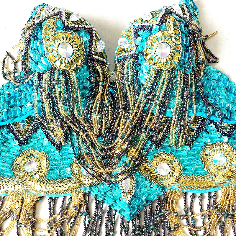 新スタイルのベリーダンス衣装着用ブラジャー + ベルト2ピース