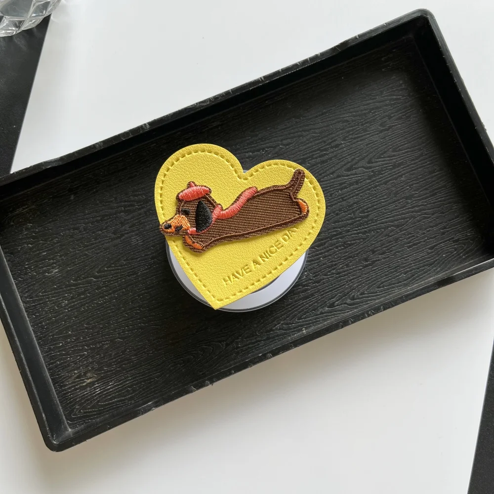한국 INS 귀여운 가죽 하트 모양 강아지 휴대폰 거치대 휴대폰 케이스 아이폰 삼성용 마그네틱 스탠드