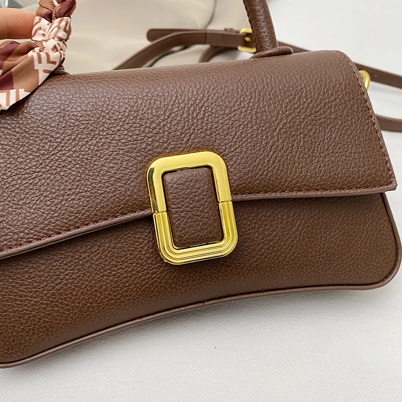 Elegante weibliche quadratische Einkaufstasche 2025, modische neue hochwertige PU-Leder-Damen-Designer-Handtasche, Reise-Schulter-Umhängetasche – Detail 15