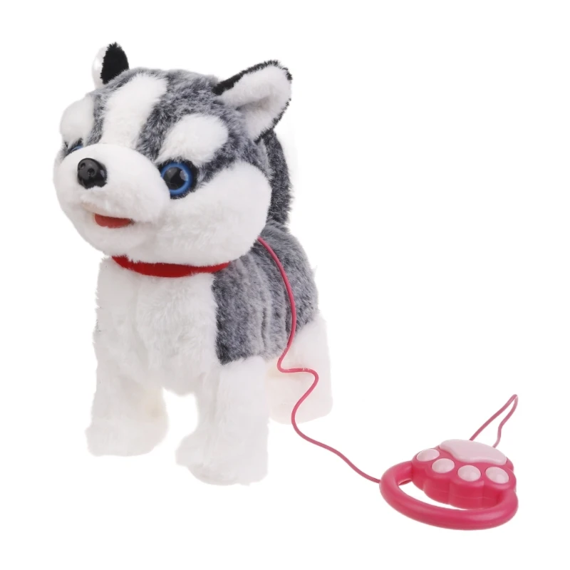 Electric Singing Dog Toy Walking Animal with Leash Rope Talking Plush Puppy Toy выдвижной поводок для собак pet walking leash