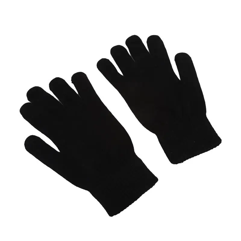 Winter Warm Gloves Five Fingers Touch-screen Knitted Thick Outdoor Cycling Students Windproof Finger Covers