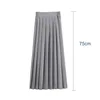 Japanese Student Girls Skirt School Uniform Solid Color Suit Pleated Skirt Short/Middle/Long High School Elastic Waist Dress 6