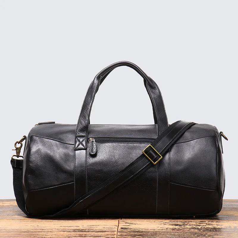 Cowhide Leather Duffle Weekender Bags Carry On Messenger Bag Men's Vintage Duffel Travel Bag Gym Sport Tote Bags Leathfocus 5