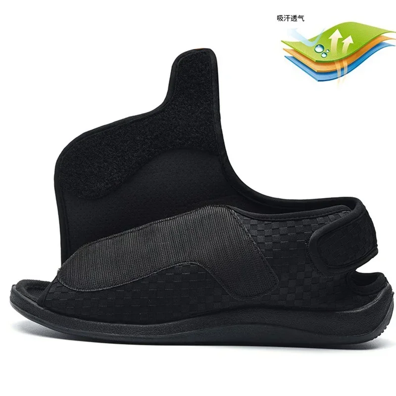 Diabetic Shoes Spring Summer Man Comfortable Breathable Medical Orthopedics Diabetes Rubber