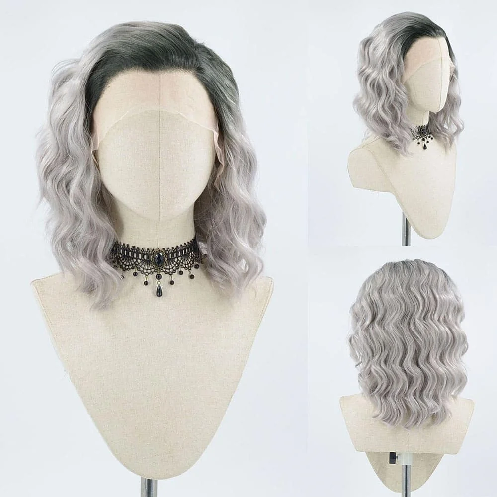 QW Mint Green Loose Deep Wave Synthetic Lace Front Wigs for Women Free Part Pre Plucked Natural Looking Daily Wear Wigs