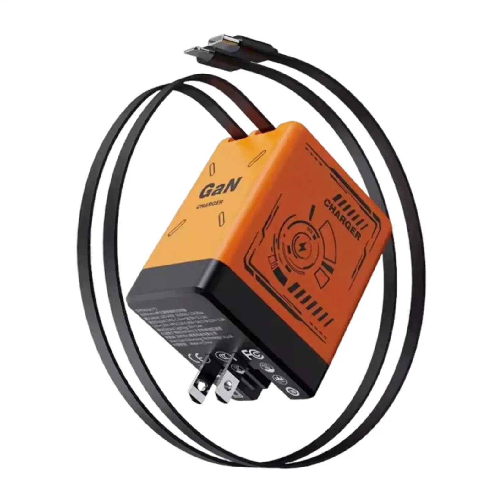 USB C Charger Block Double-Port Fast Charger Adapter Retractable Multiple Outlet for Laptop Devices Phone Computer Travel Home