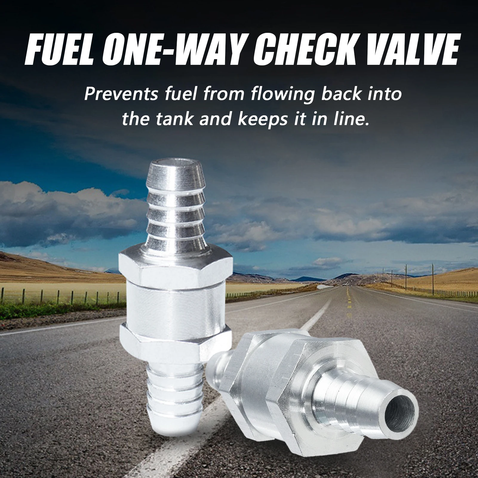 One Way 6/8/10/12mm Valves Aluminium Non Return Valve Fuel Oil Gas Check Valve for Car Automobile Oil Water Pumps