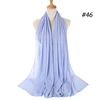 Musulman en mousseline de soie Hijab femmes bulle en mousseline de soie écharpe pour femmes dames voile musulman Islam couleur unie malaisie Musulman Wrap foulards
