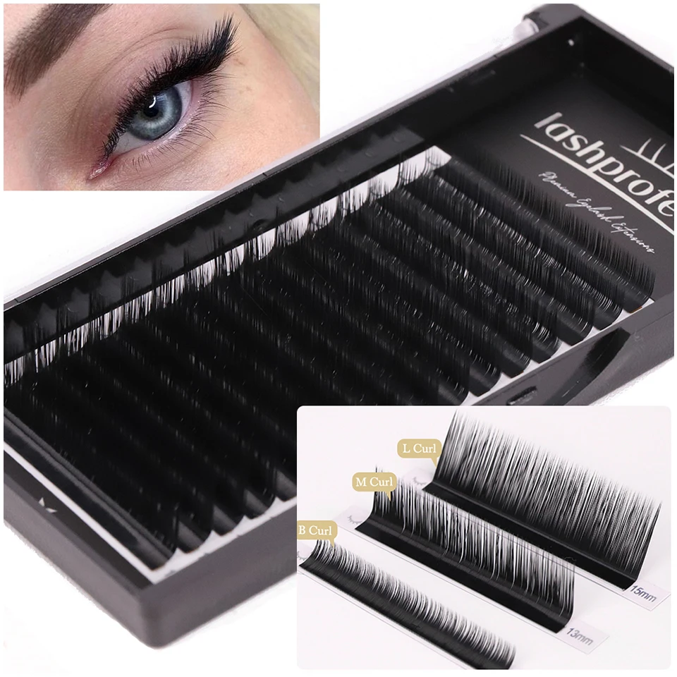 B/L/M Curl Falsche Wimpernverlängerung Faux Mink Lash Einzelwimpern Mattschwarz 8–15 mm gemischte weiche M/L-Form Make-up-Wimpern