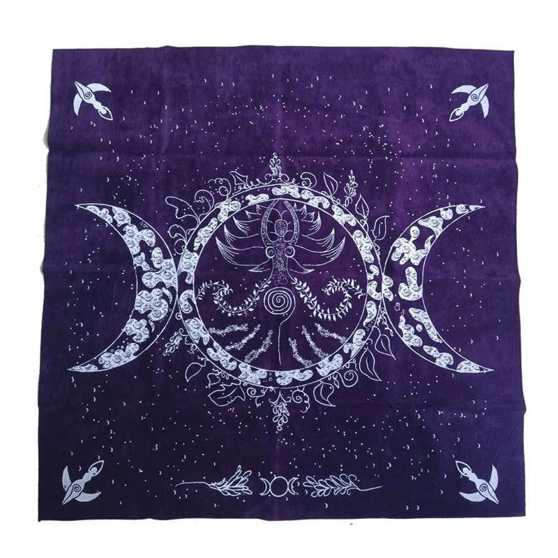 

Velvet Divination Altar Cloth Three Moon Phase Goddess Tarot Card for Oracle Tablecloth Board Game Astrology for Oracle