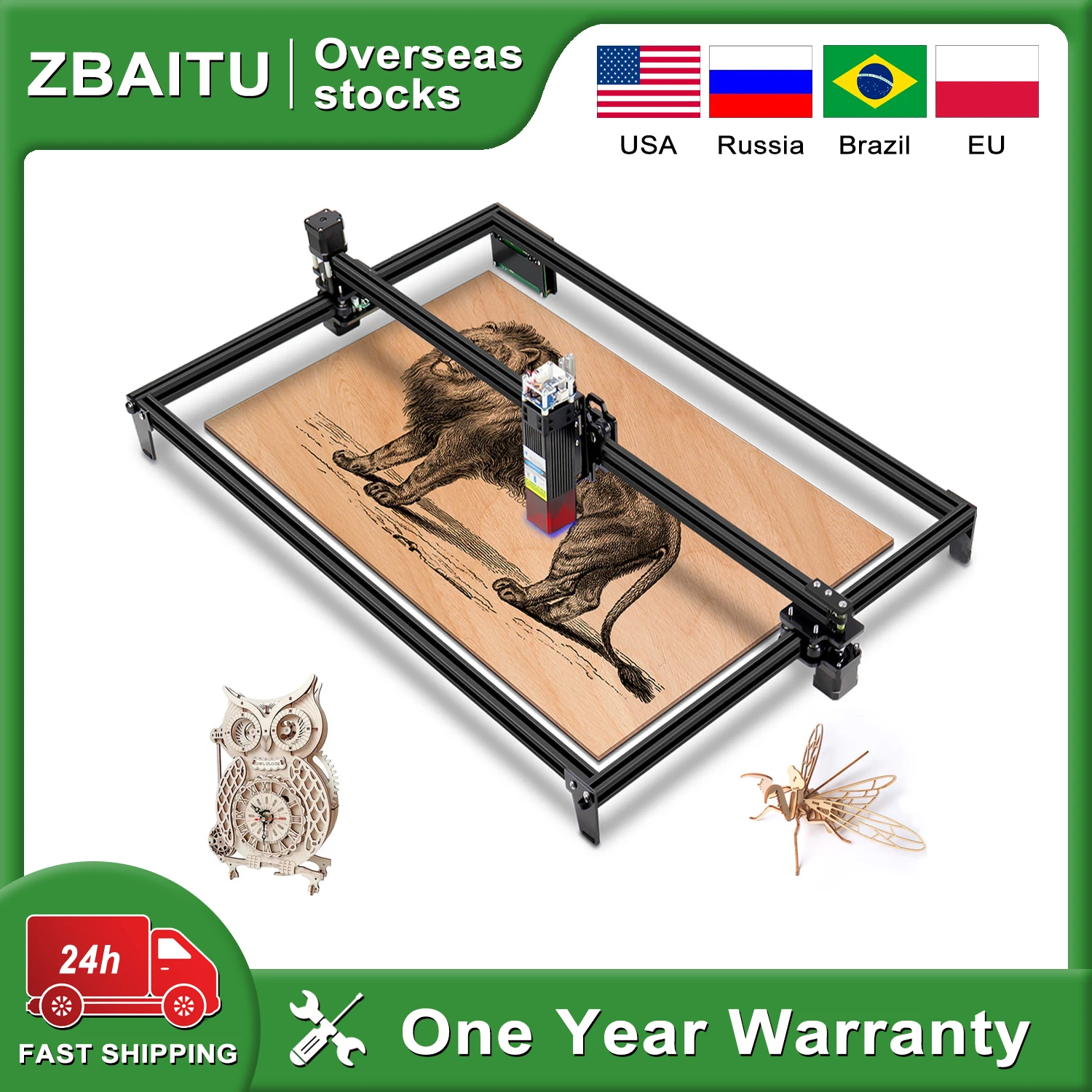 Zbaitu Cnc Wifi 80W Laser Graveur Snijsnijmachine Router Lightburn Grbl